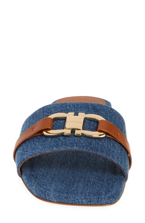 Ferragamo Leah Denim Slide Sandal