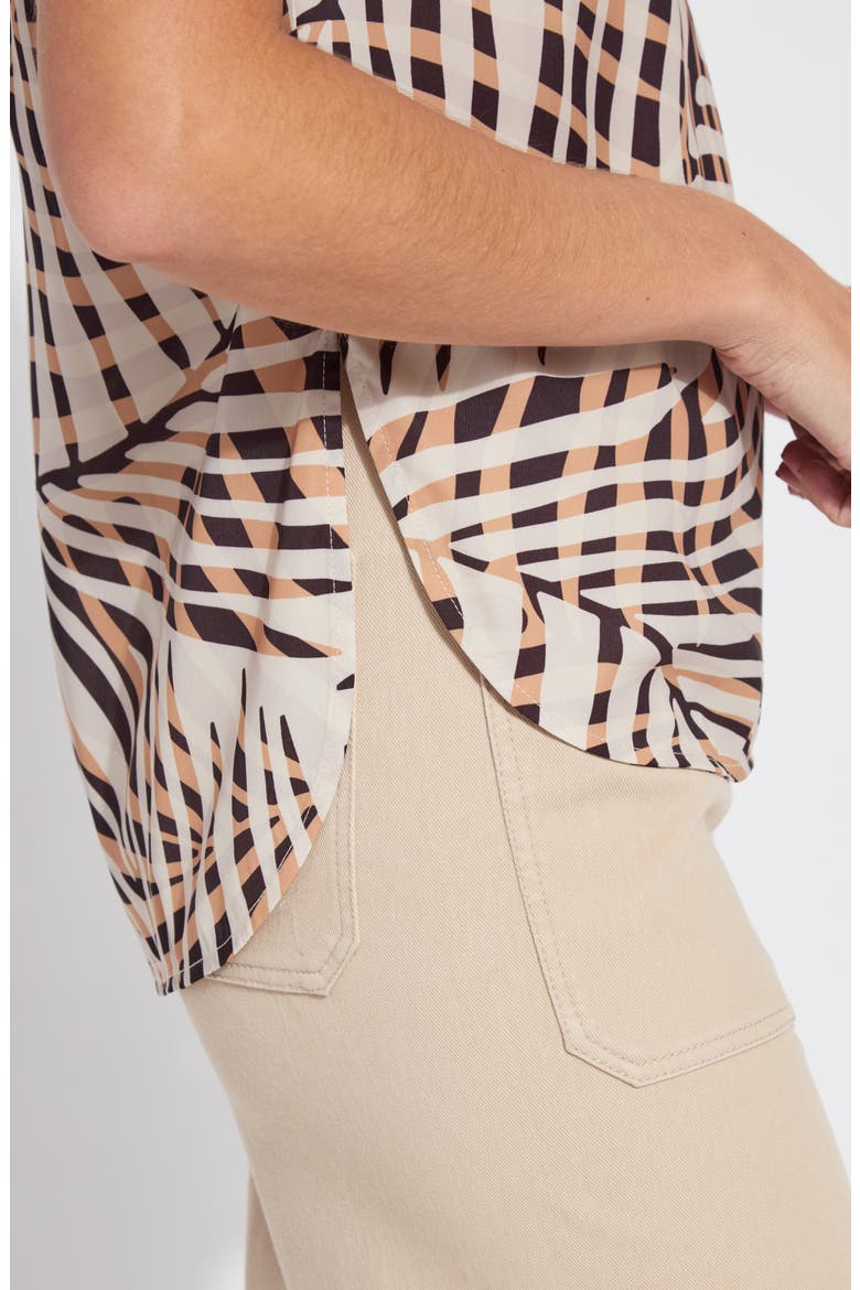 Aura Rib V-Neck Tank Top, Alternate, color, POOL SIDE PALM