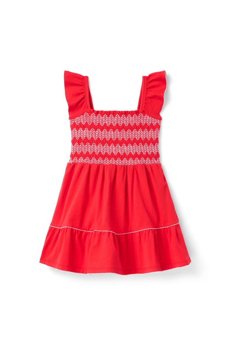 Smocked Top Dress, Main, color, Red