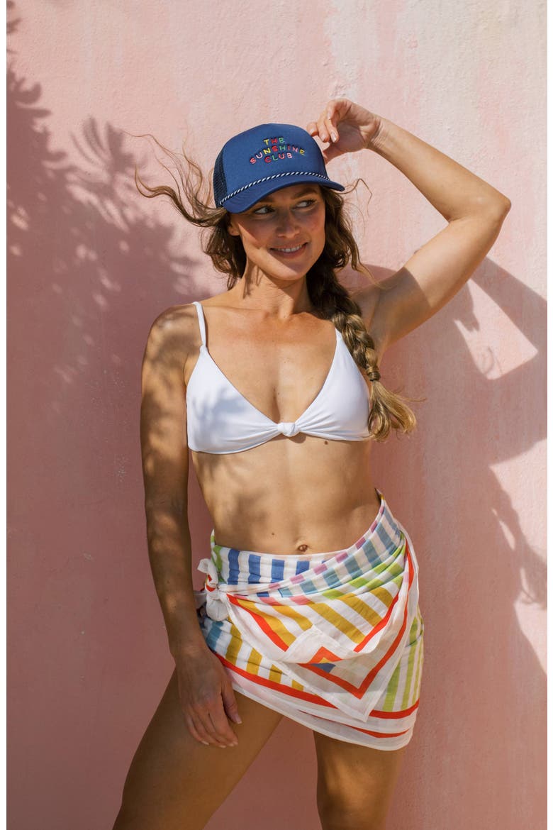 Rainbow Club Trucker Hat, Alternate, color, NAVY