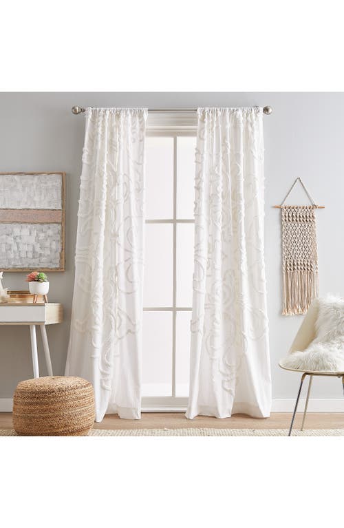 Peri Home Gates Set Of 2 Tufted Chenille Curtain Panels In Winter White