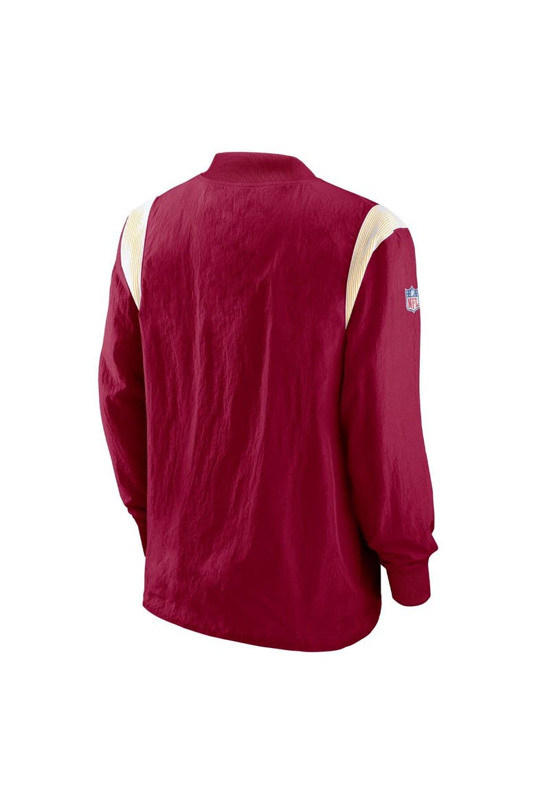 Men's Nike Burgundy Washington Commanders Sideline Athletic Stack V-Neck Pullover Windshirt Jacket, Alternate, color, Burgundy