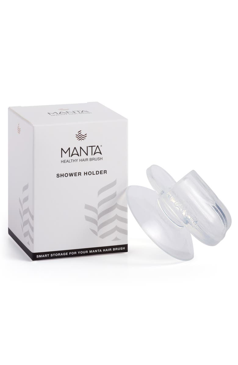 Manta Healthy Hair Brush Shower Holder, Main, color, Transparent