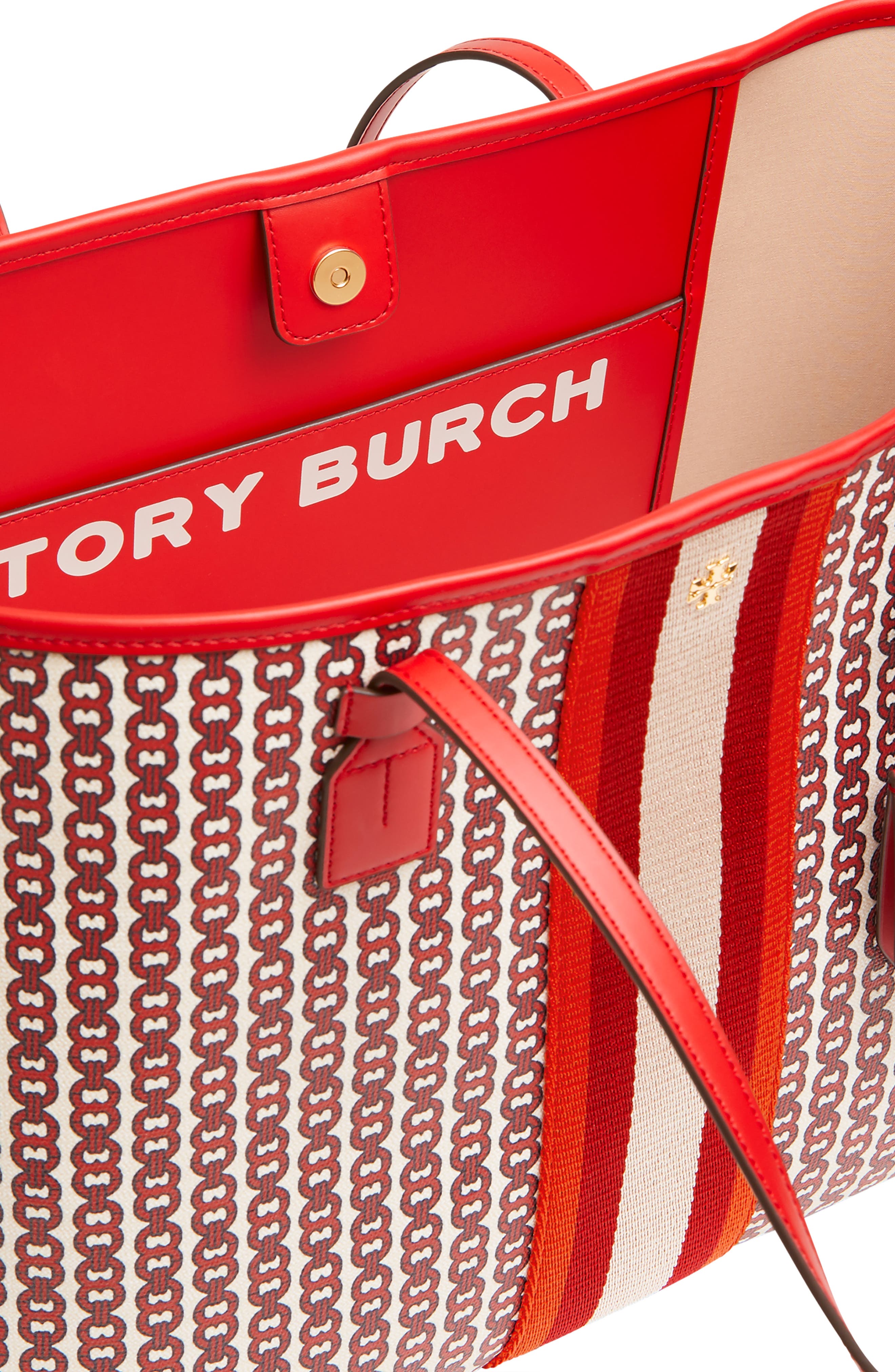 Tory Burch Gemini Link Canvas Tote Bag, Alternate, color, 