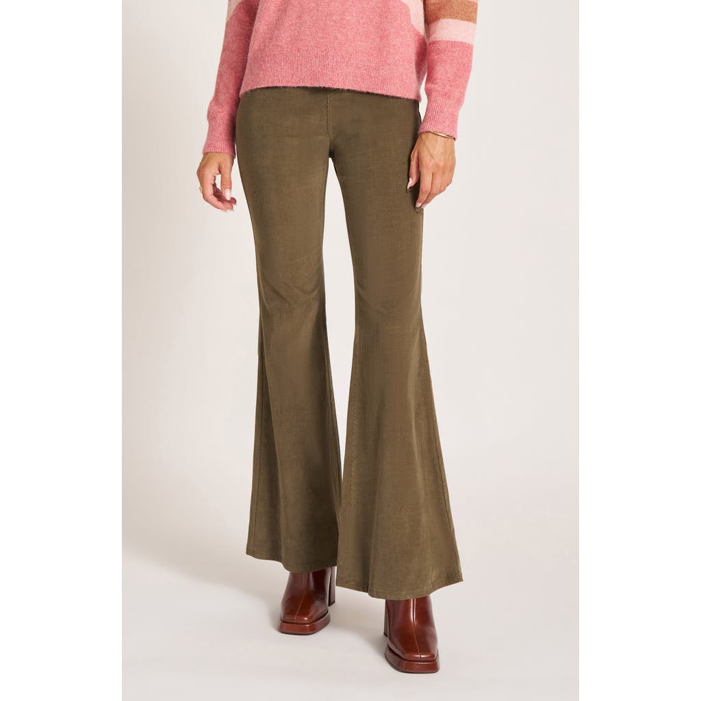 Matty M . Cosmo Flare Corduroy Pants In Green