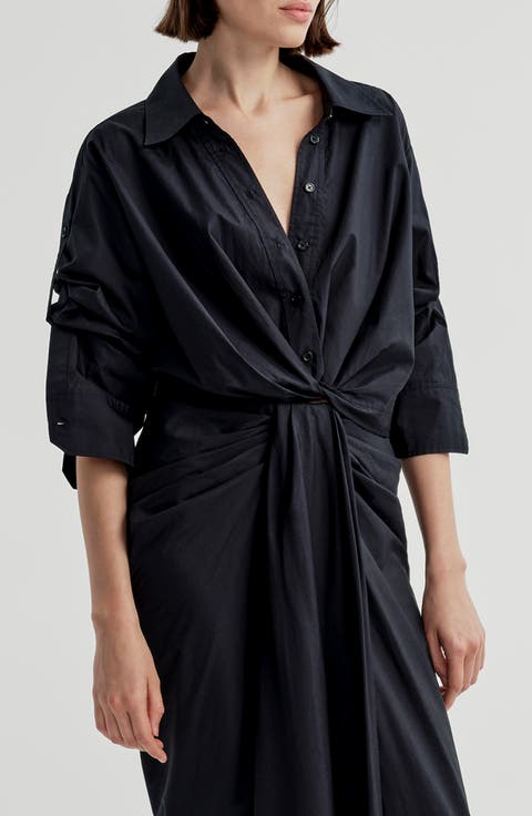 Leo Twist Front Cotton Shirt
