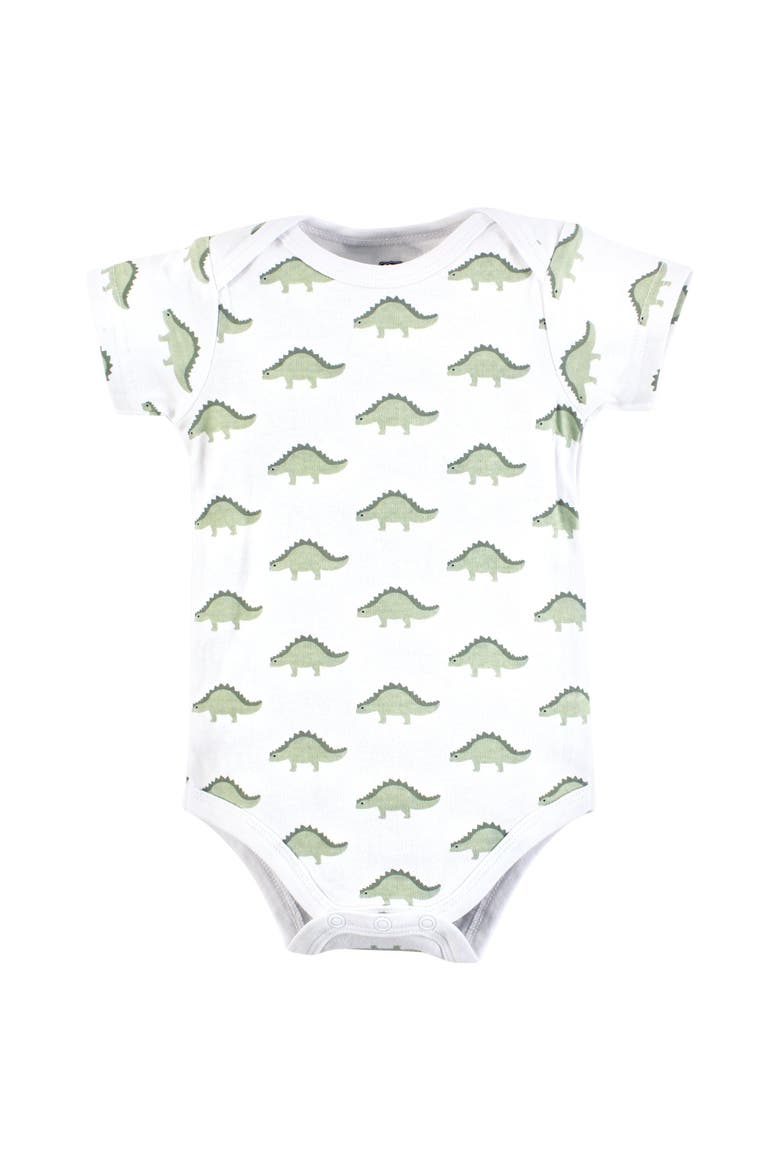 Soft Cotton Bodysuit Triple Pack, Alternate, color, Mighty Cute Dino