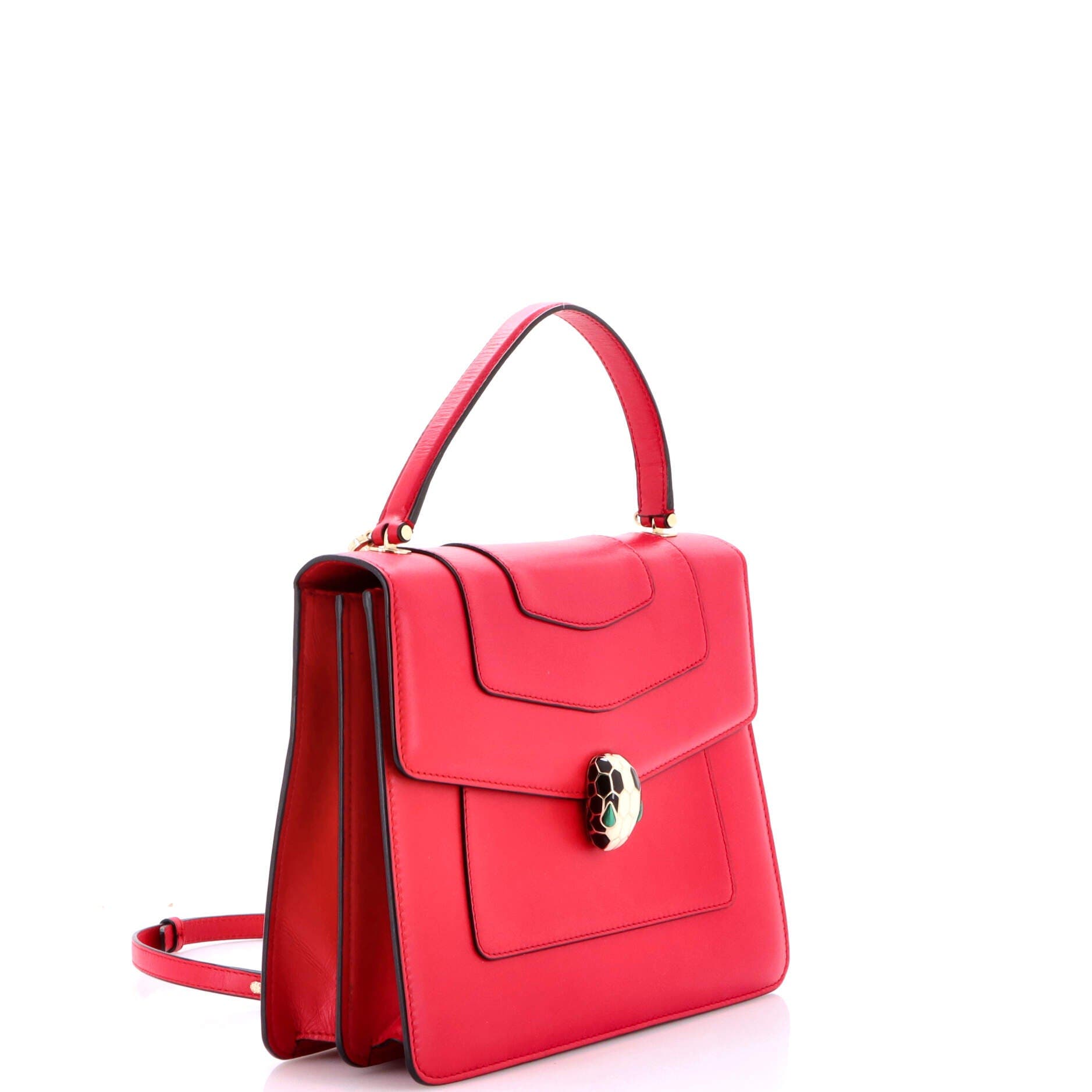 Serpenti Forever Top Handle Bag Leather Medium, Alternate, color, Pink