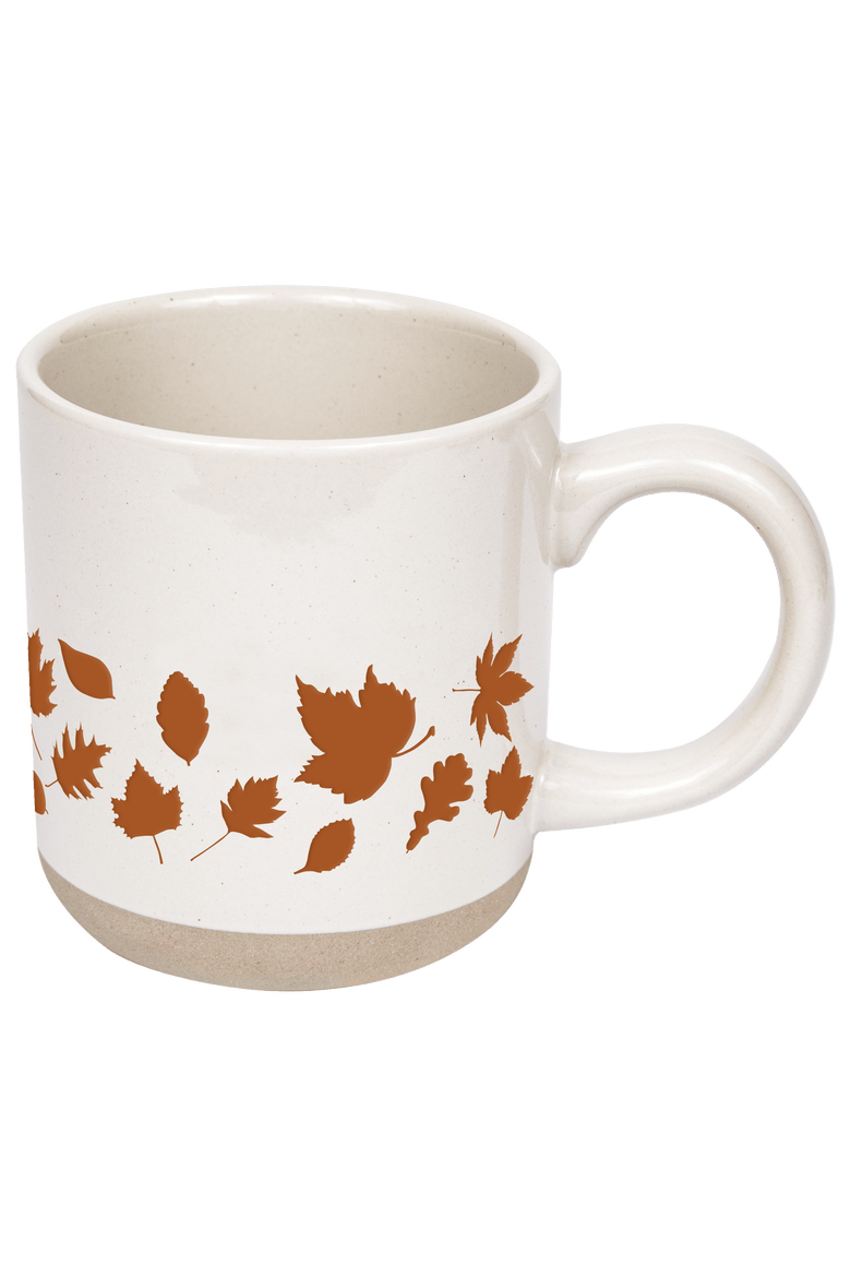 Fall Leaves 14 oz Stoneware Coffee Mug, Main, color, Cream