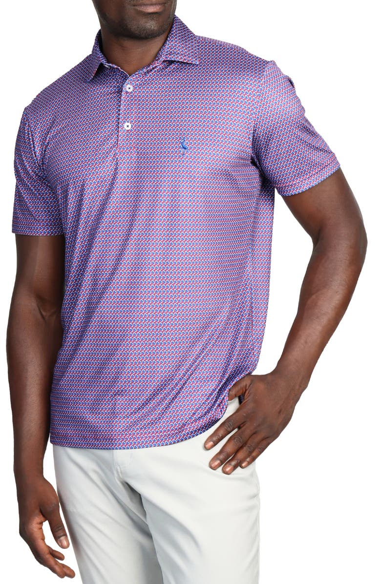 TailorByrd Football Print Performance Polo, Alternate, color, Burgundy