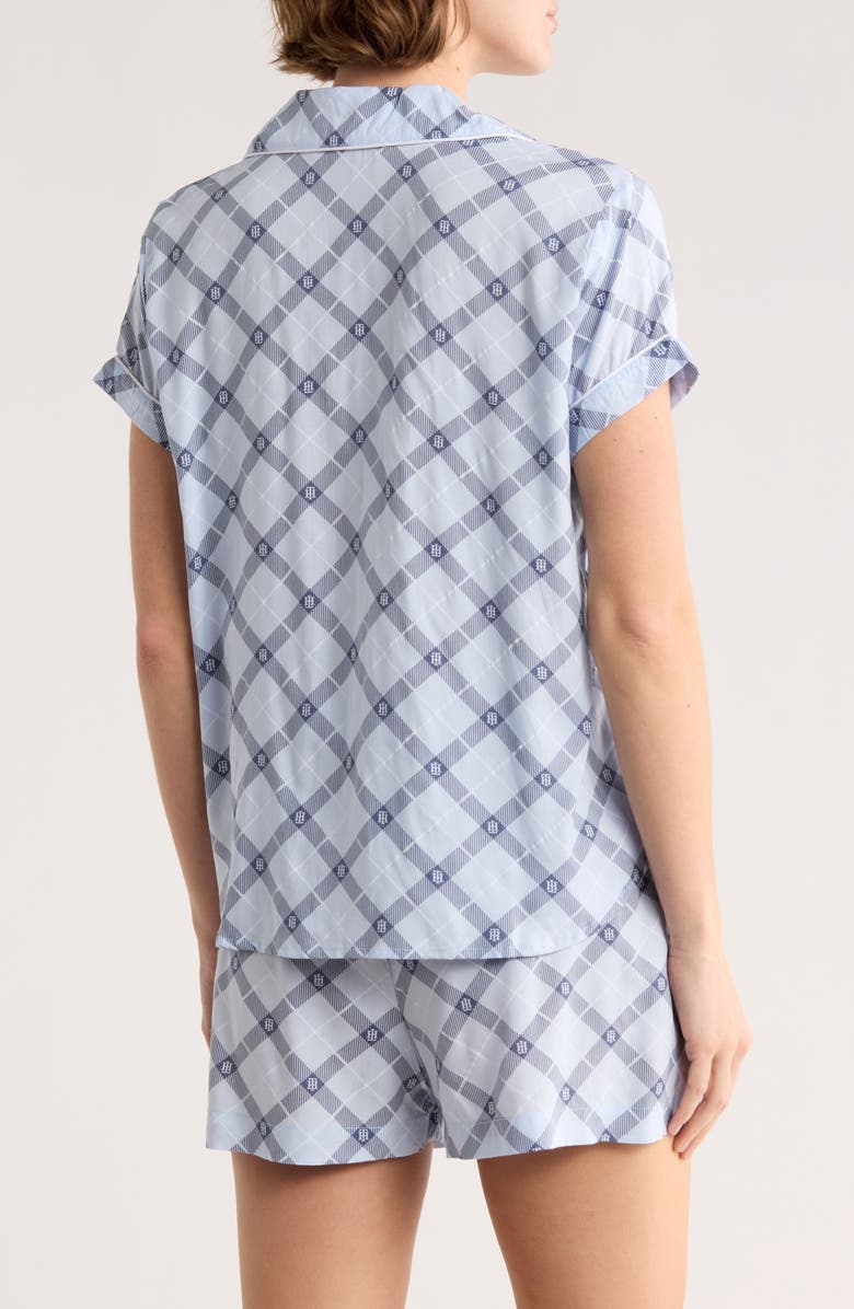 Tommy Hilfiger Piped Trim Pajamas, Alternate, color, Diagonal Tartan Sweet Blue