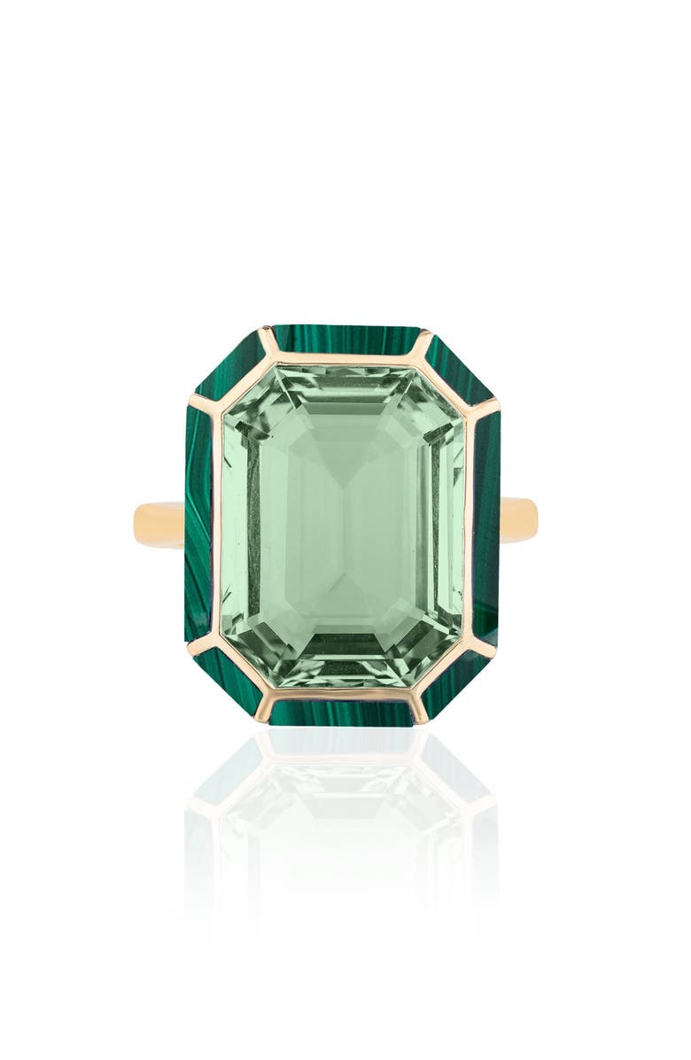 GOSHWARA Mélange Prasolite & Malachite Cocktail Ring, Main, color, 