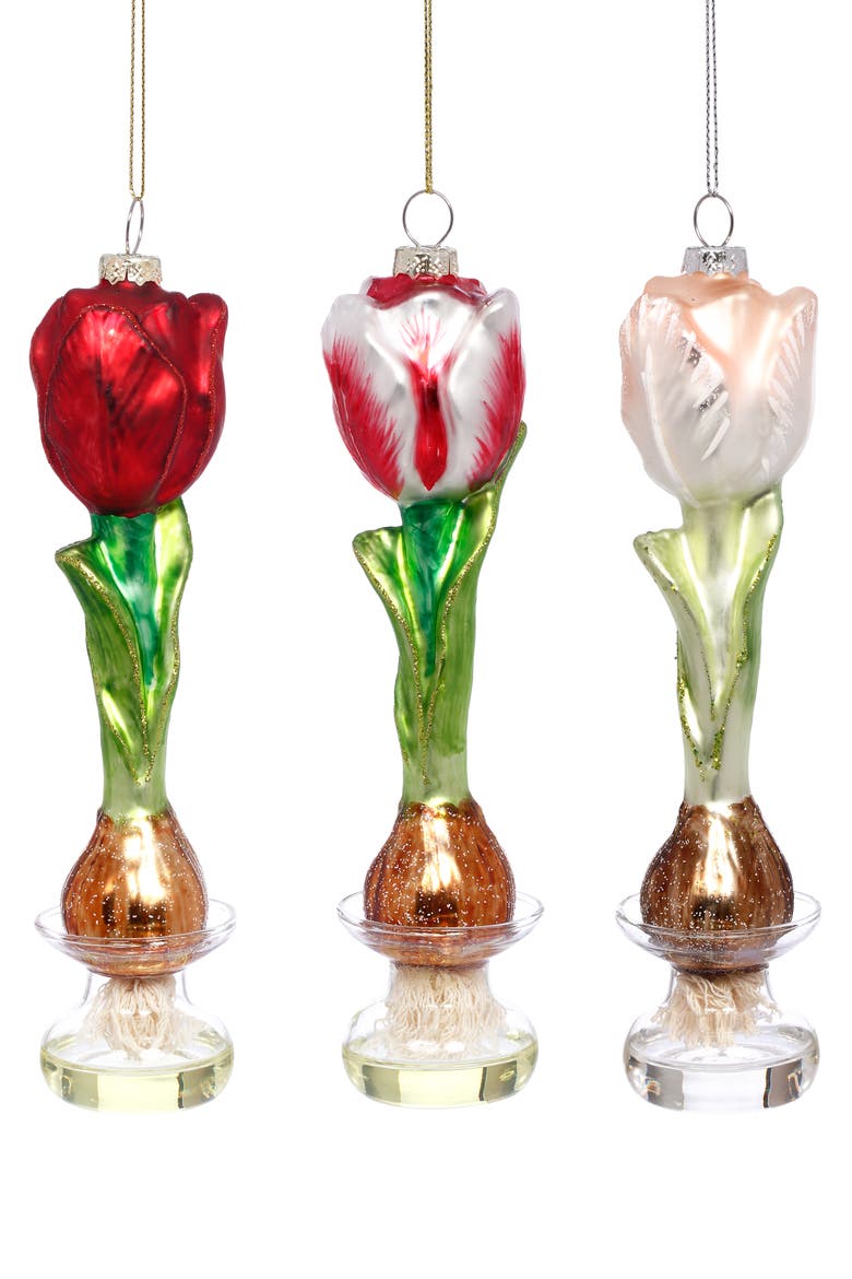 Tulip Bulb Ornament, Set of 6, Main, color, Red