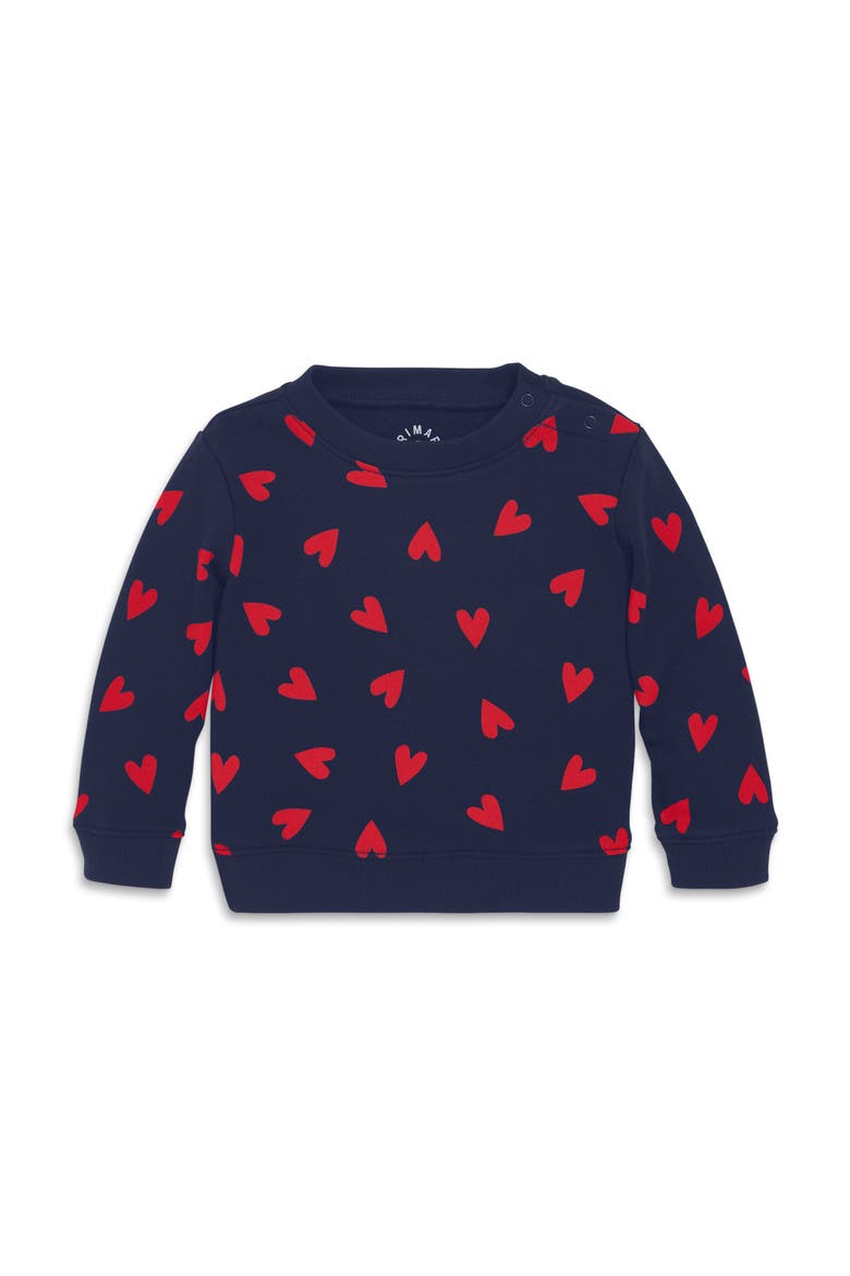 Baby Sweatshirt In Confetti Hearts, Main, color, Navy Mini Lollipop Hearts