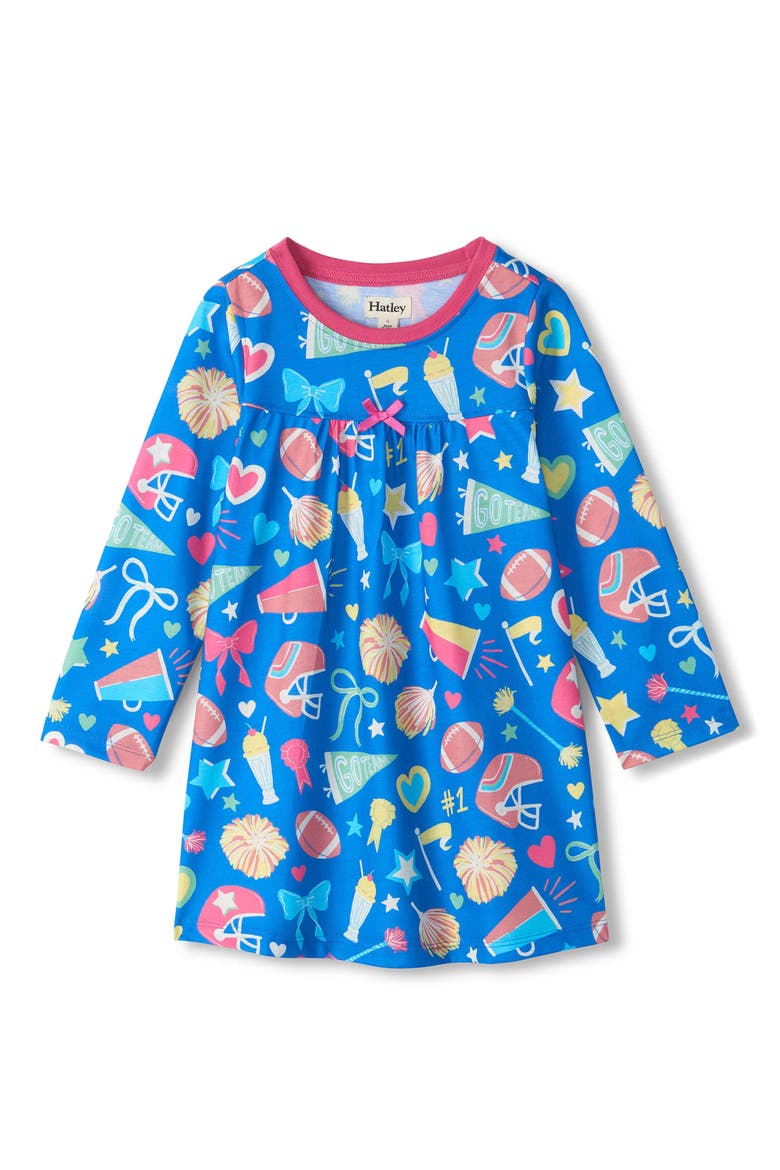 Kids' Cheer Squad Long Sleeve Nightgown, Main, color, ROSE VIOLET
