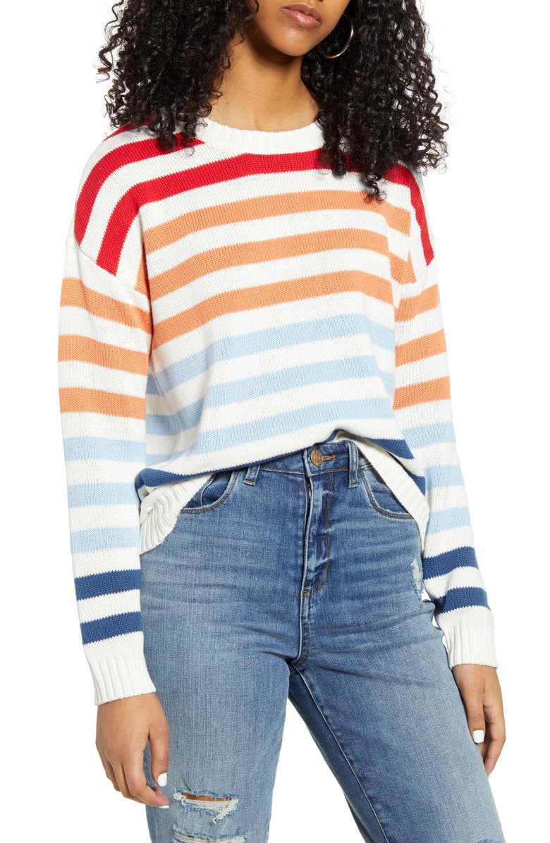MINKPINK Without a Doubt Stripe Sweater, Main, color, 