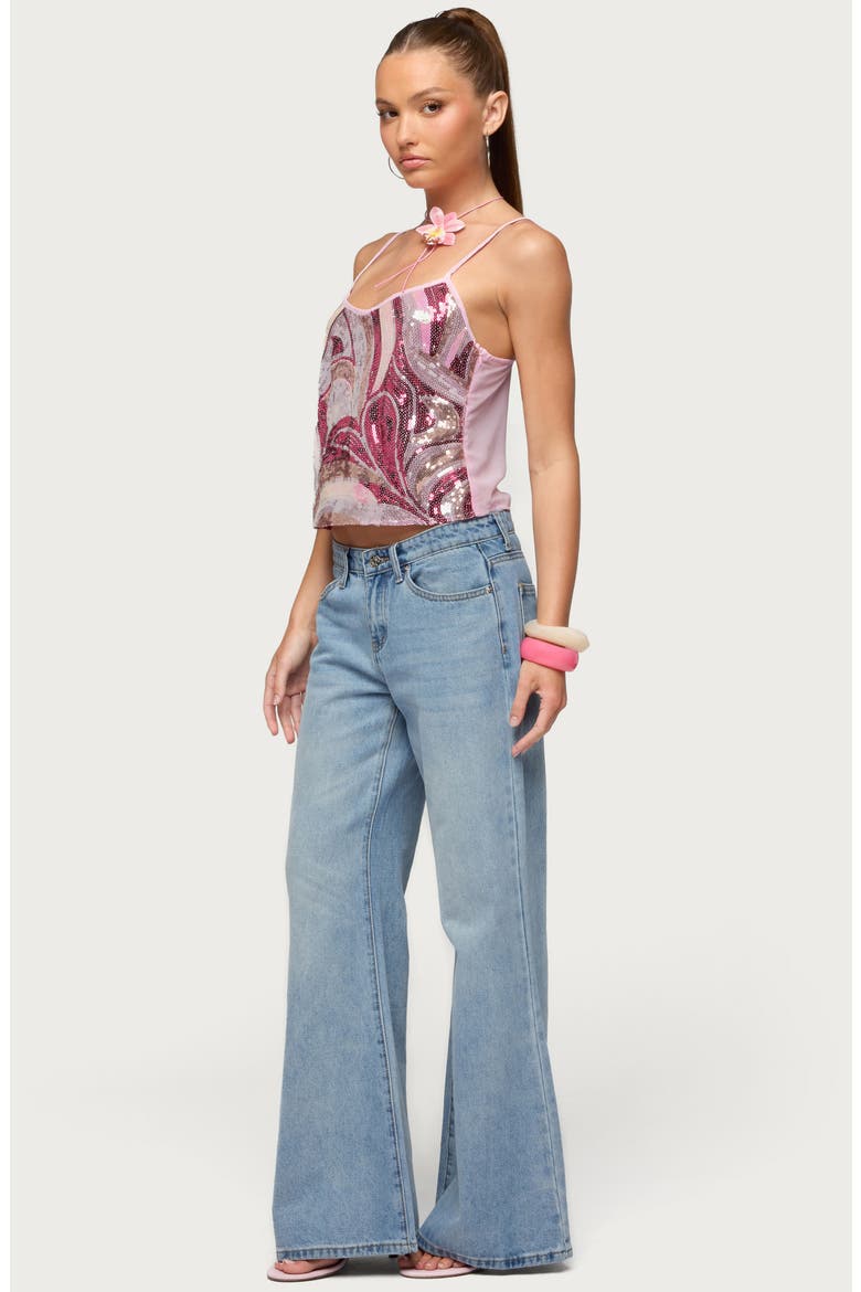 Ceren Abstract Sequin Camisole, Alternate, color, PINK