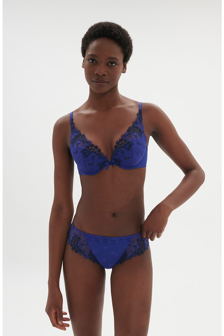 Wish Embroidered Lace Trim Bikini Briefs, Alternate, color, ELECTRIC BLUE