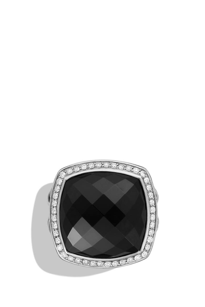 Albion Ring with Diamonds, Alternate, color, BLACK ONYX