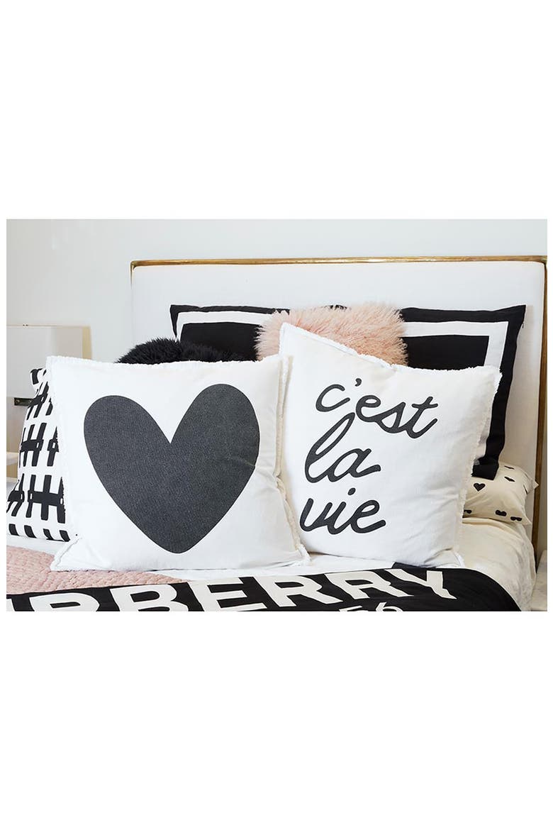 C'est La Vie Euro Pillowcase, Alternate, color, WHITE