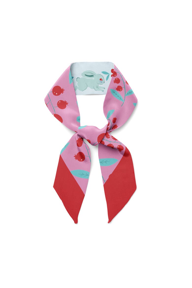 Bunnies Twilly Ribbon Scarf, Alternate, color, Multicolor