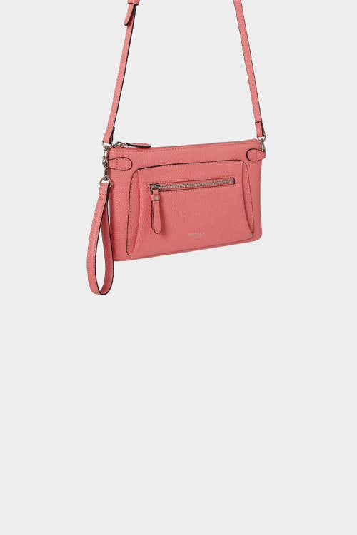 Osprey London The Ruby Leather Crossbody Bag In Orange