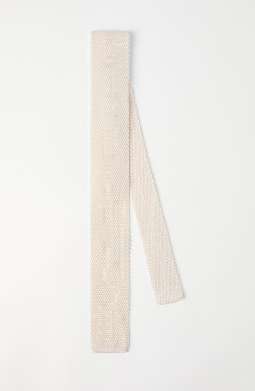 Brunello Cucinelli Knitted Silk Tie In Neutral