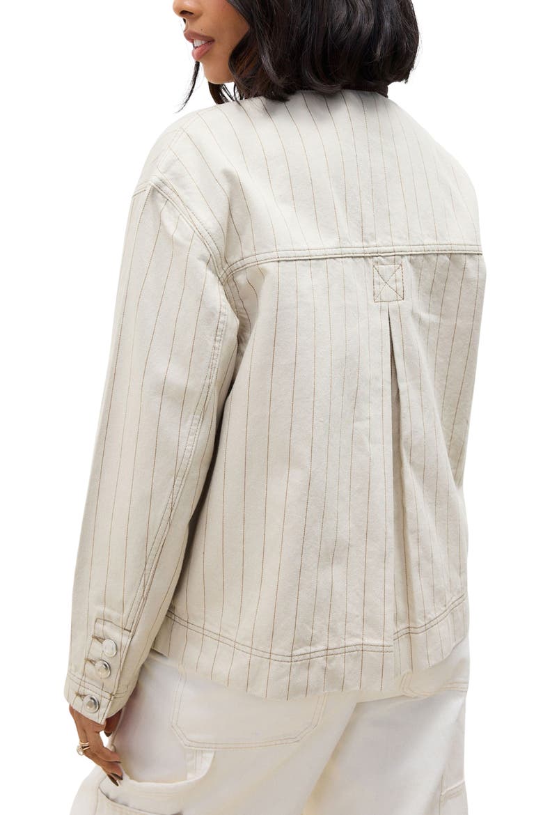 Corduroy Collar Stripe Twill Jacket, Alternate, color, NEUTRAL