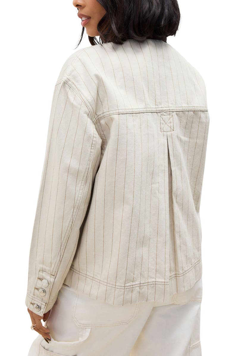NEXT Corduroy Collar Stripe Twill Jacket, Alternate, color, 