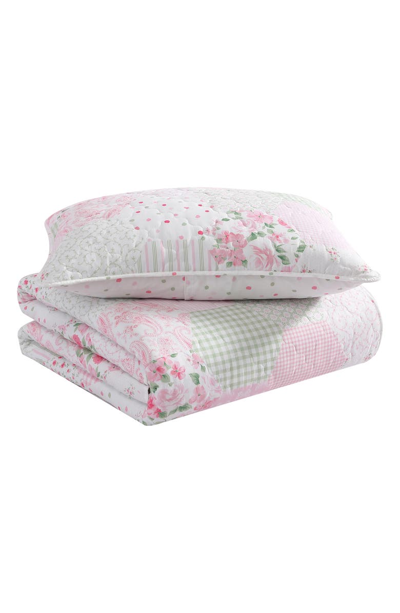 Laura Ashley Ellyn Quilt & Sham Set, Main, color, Pink