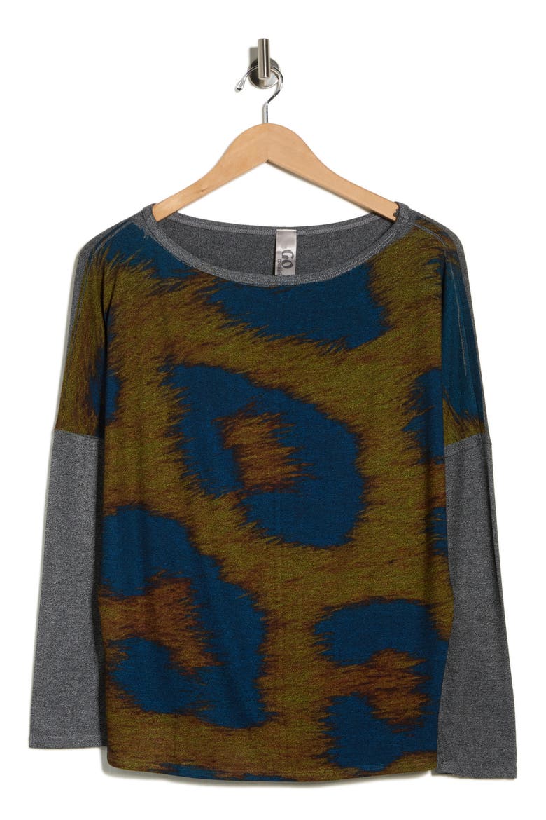 Stripe Boat Neck Sweater, Alternate, color, CHARCOAL/ BLUE/ BROWN