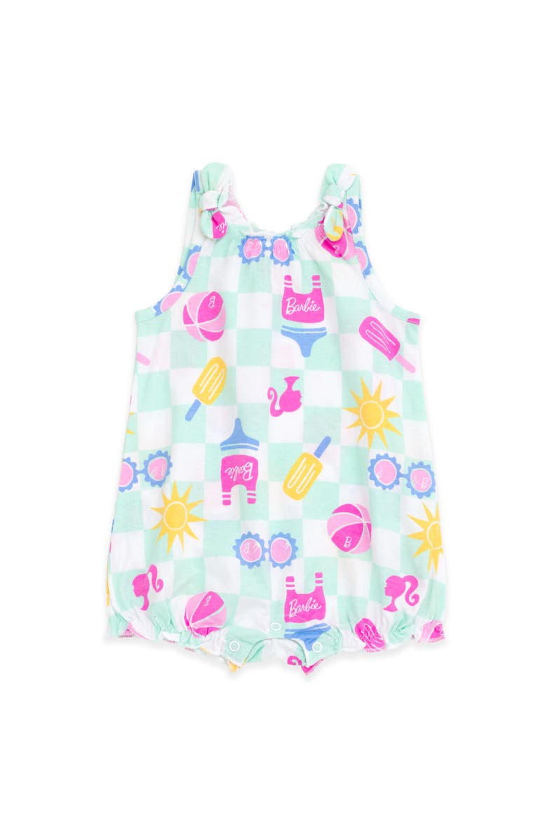 Barbie Sleeveless Bubble Romper, Main, color, Pale Turquoise