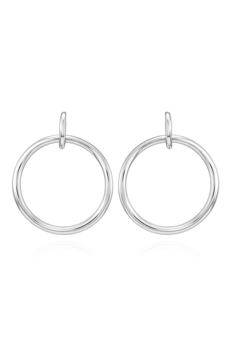 Hoop Drop Earrings, Alternate, color, SILVER