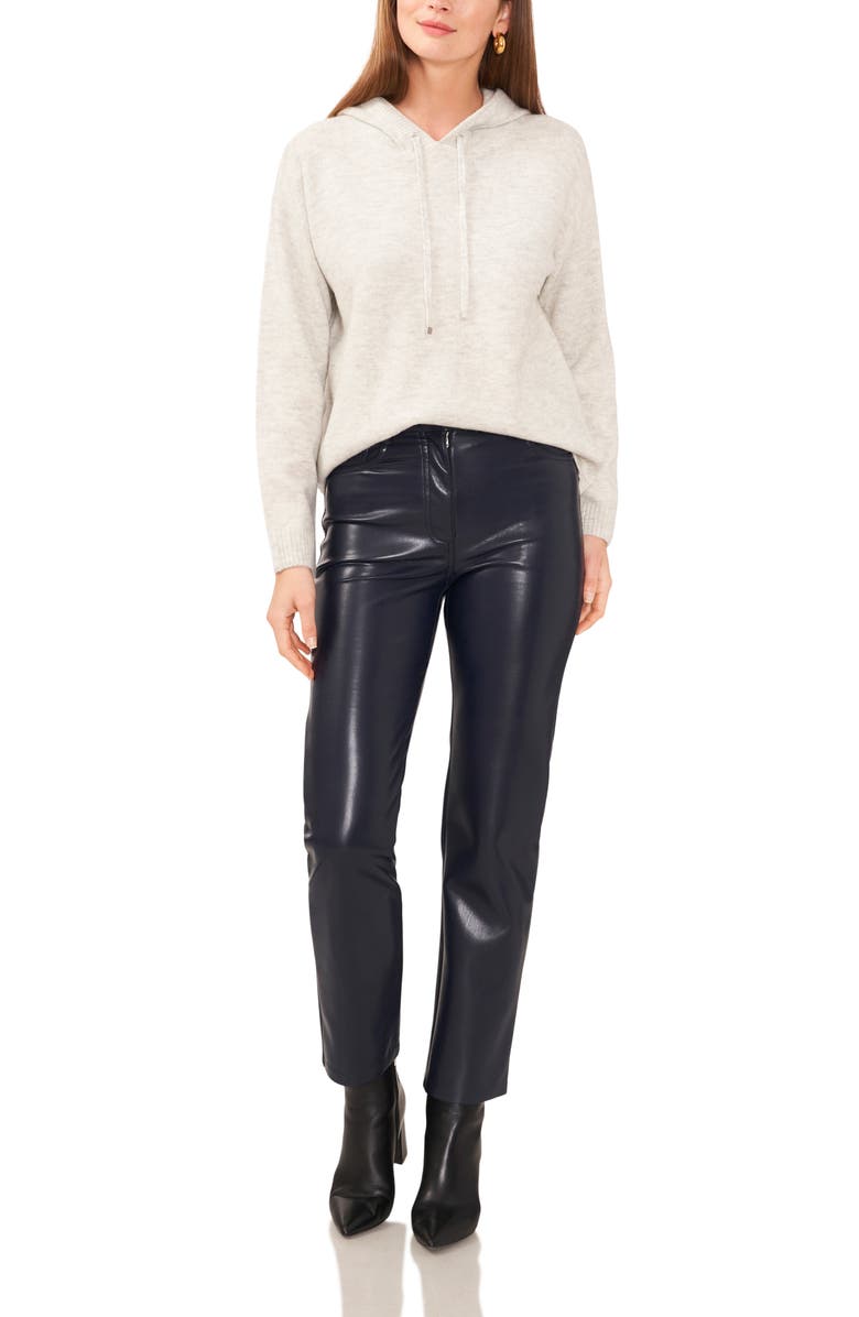 Vince Camuto Jersey Knit Hooded Sweater, Alternate, color, Silver Hthr