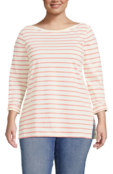 Supima Cotton Adjustable 3/4 Sleeve Boatneck Tunic