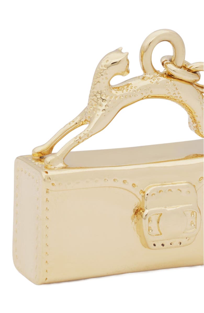 Lanvin PENCIL CAT BRASS KEY RING, Alternate, color, 