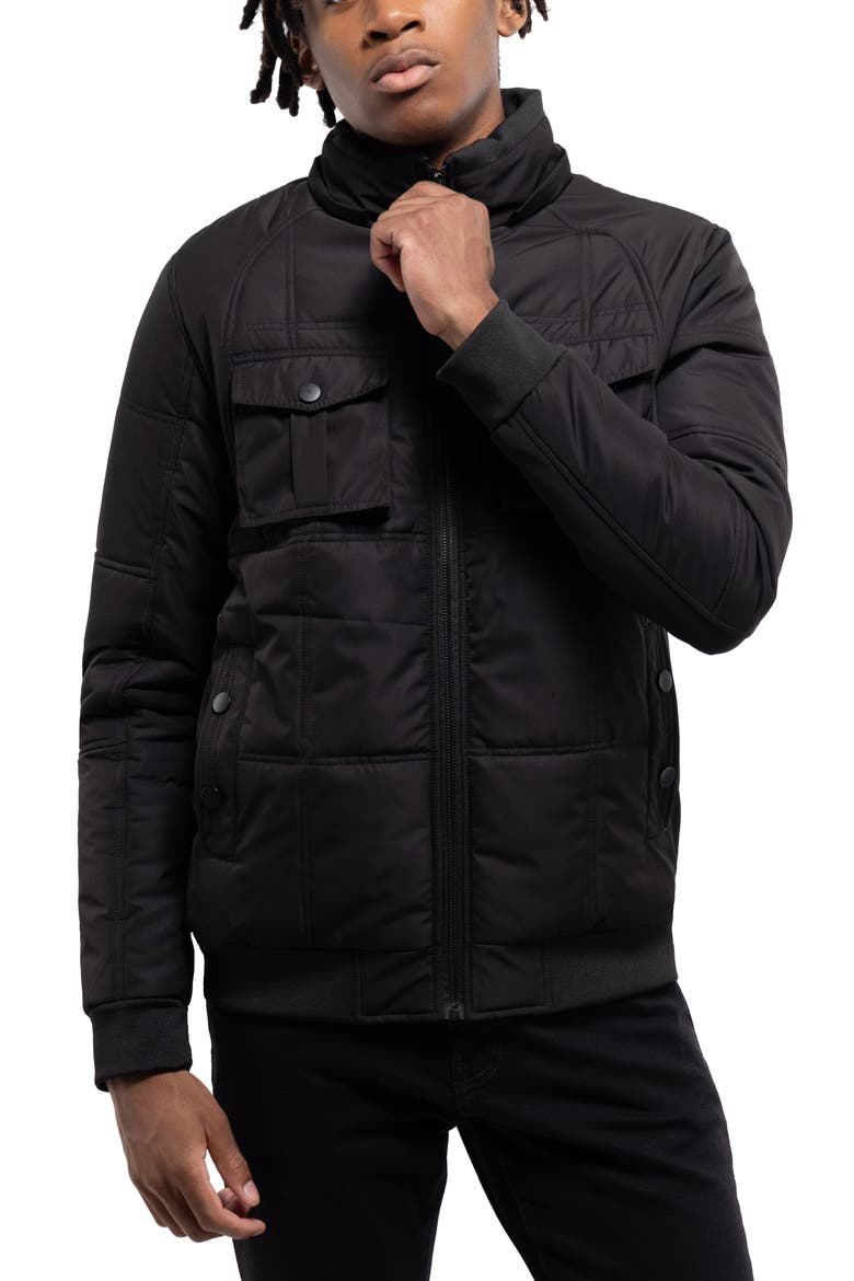 Hooded Puffer Jacket, Alternate, color, BLACK