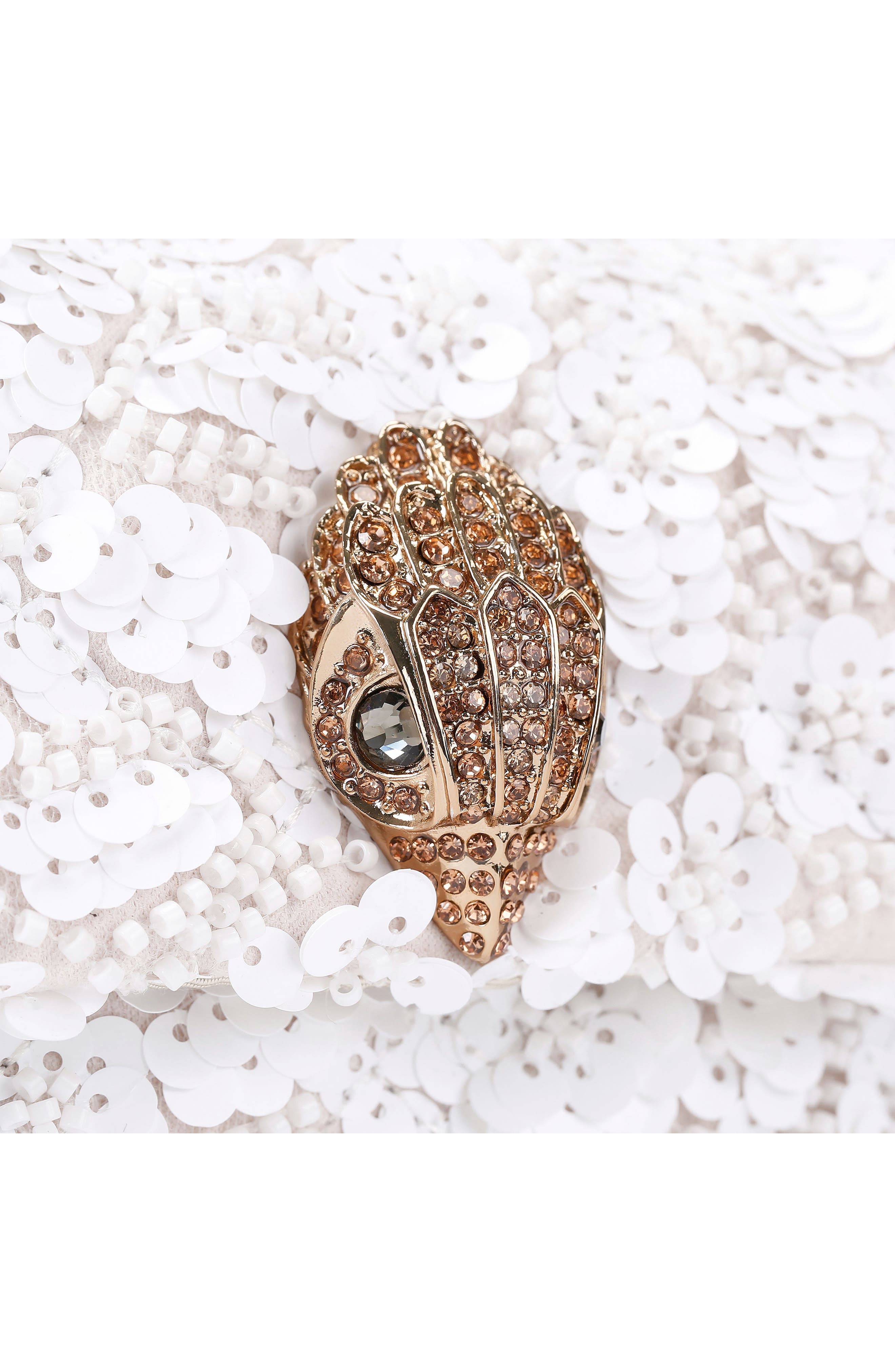 Kurt Geiger London Mini Kensington Sequin Top Handle Bag, Alternate, color, Open White