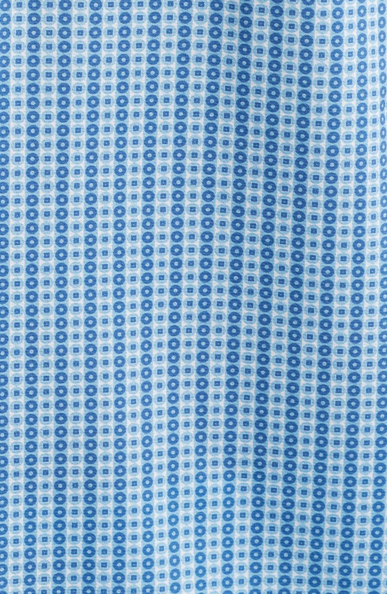 johnnie-O Josiah Geo Stripe Short Sleeve Knit Button-Up Shirt, Alternate, color, Maliblu