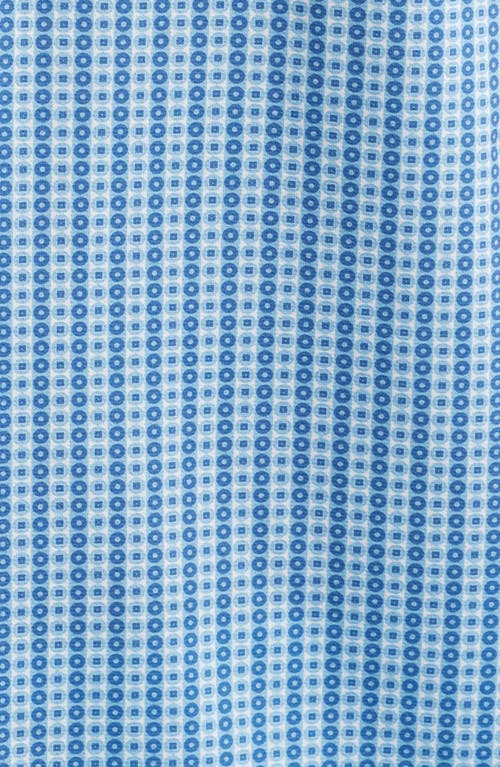 Johnnie-o Josiah Geo Stripe Short Sleeve Knit Button-up Shirt In Maliblu