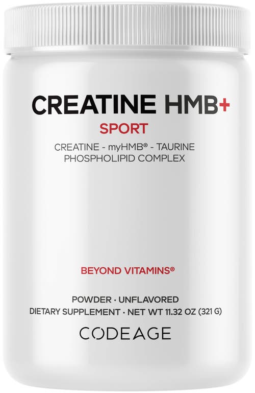 Codeage Creatine HMB+, Taurine, myHMB, Vitamin D3 Supplement in White 