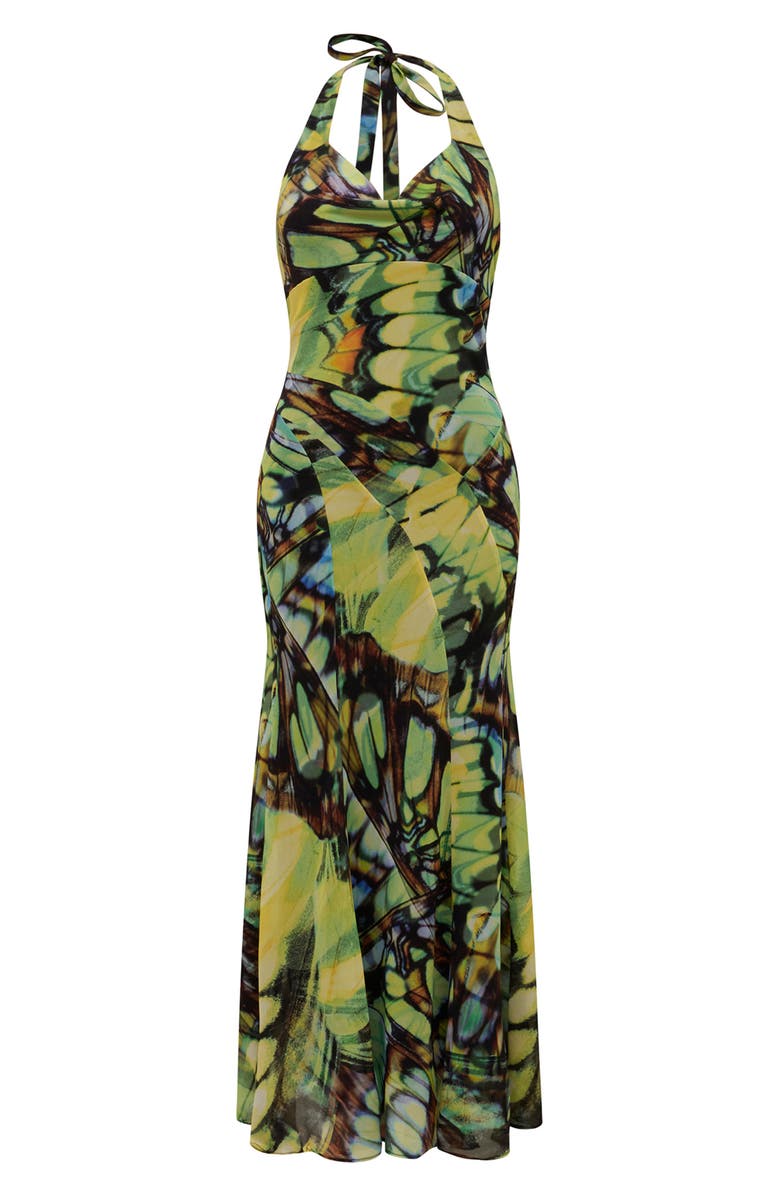 Ever New Macy Abstract Print Halter Dress, Alternate, color,