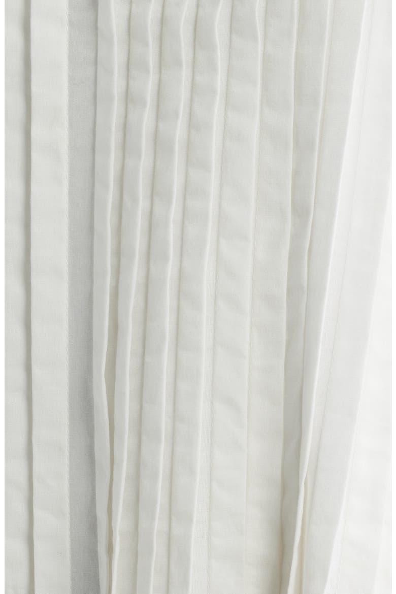 Pleat Detail Cotton Midi Dress, Alternate, color, OFF WHITE