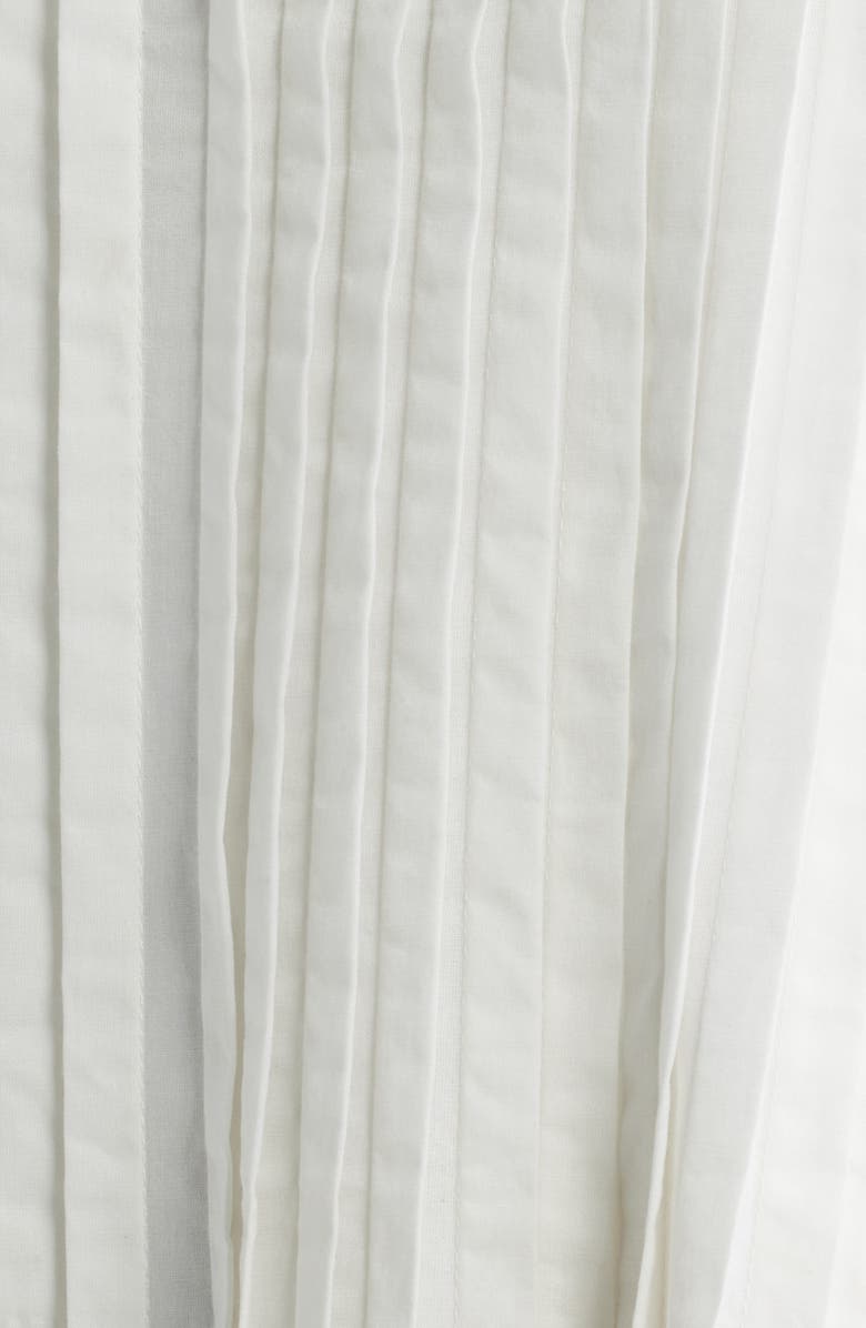 MOON RIVER Pleat Detail Cotton Midi Dress, Alternate, color, Off White