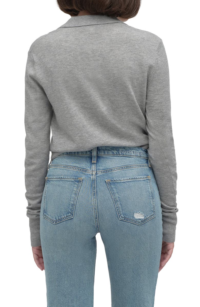 Favorite Daughter The Cleo Merino Wool Blend Henley Sweater, Alternate, color, Heather Grey