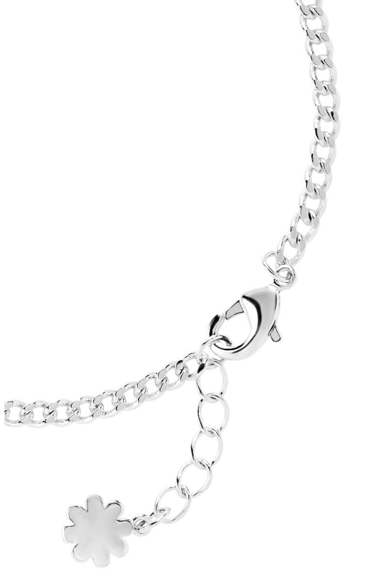 Imitation Pearl & Pavé Cubic Zirconia Cross Charm Bracelet, Alternate, color, SILVER