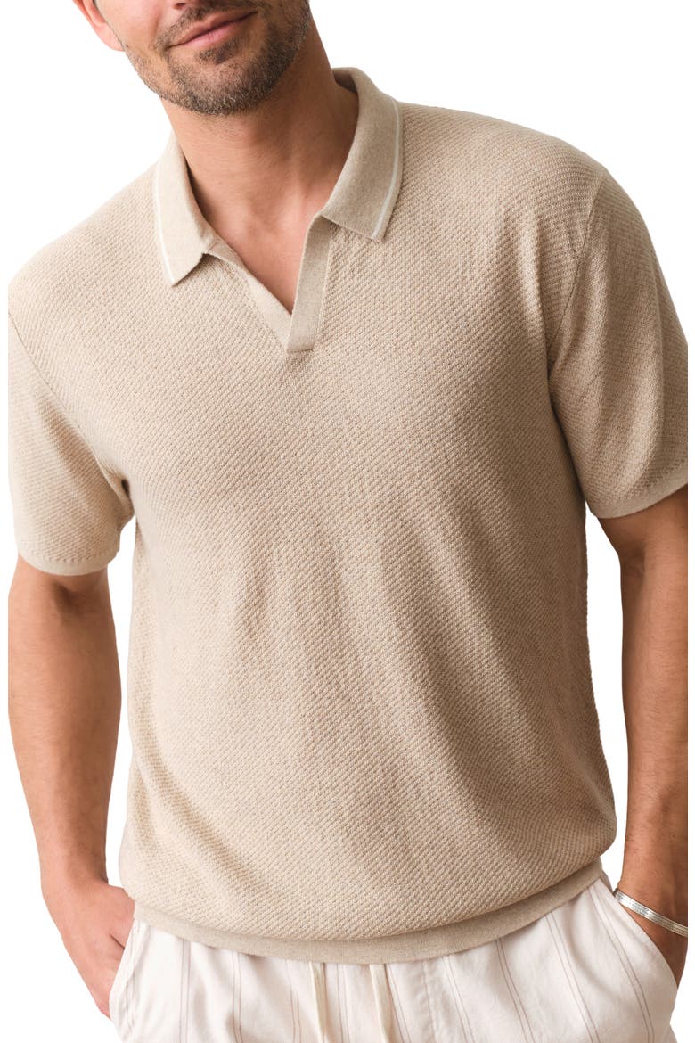 Greyson Short Sleeve Polo Sweater, Main, color, TAUPE