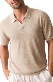 Marine Layer Greyson Short Sleeve Polo Sweater