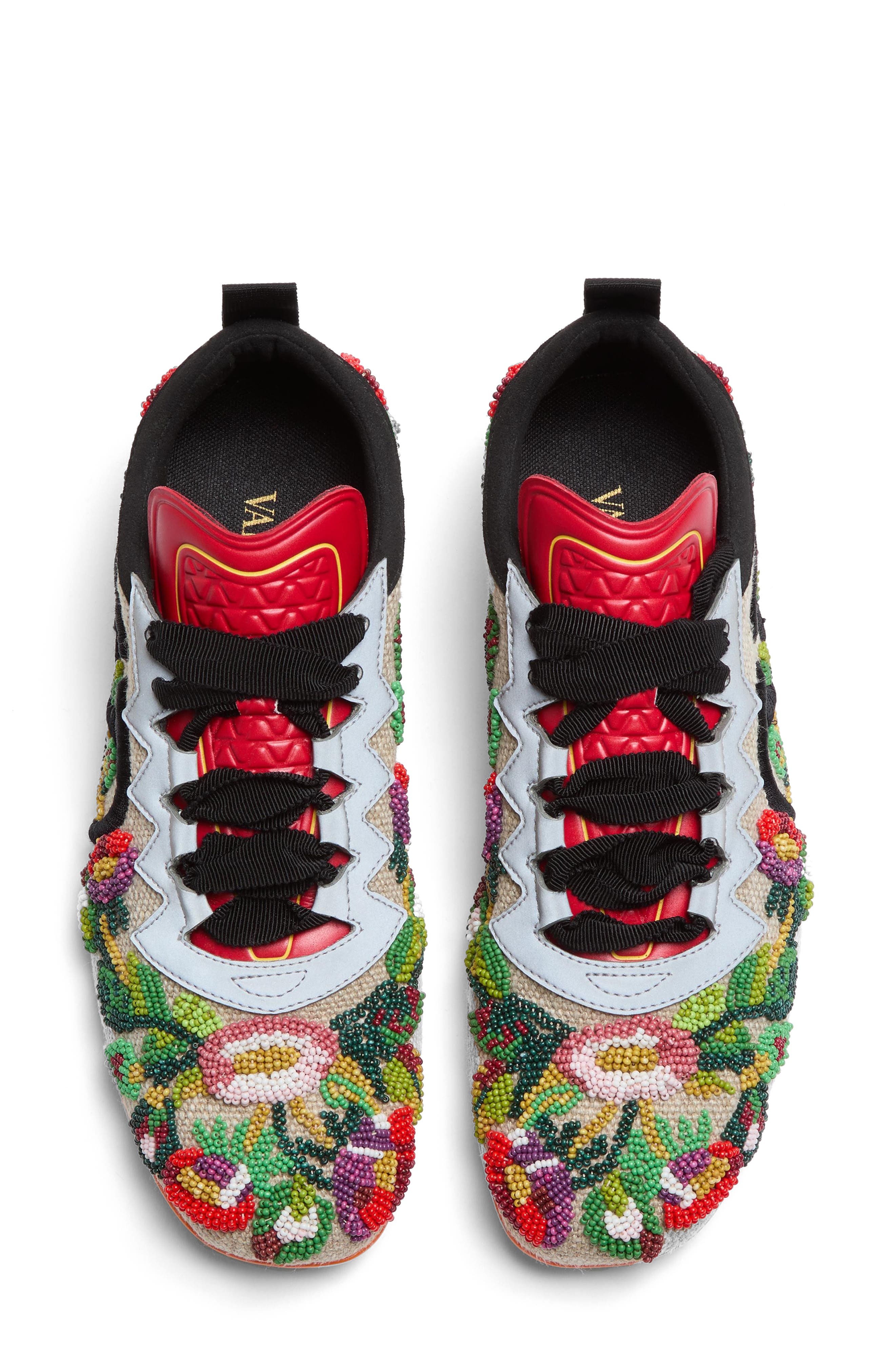 Valentino Garavani Chromathon Beaded Sneaker, Alternate, color, 