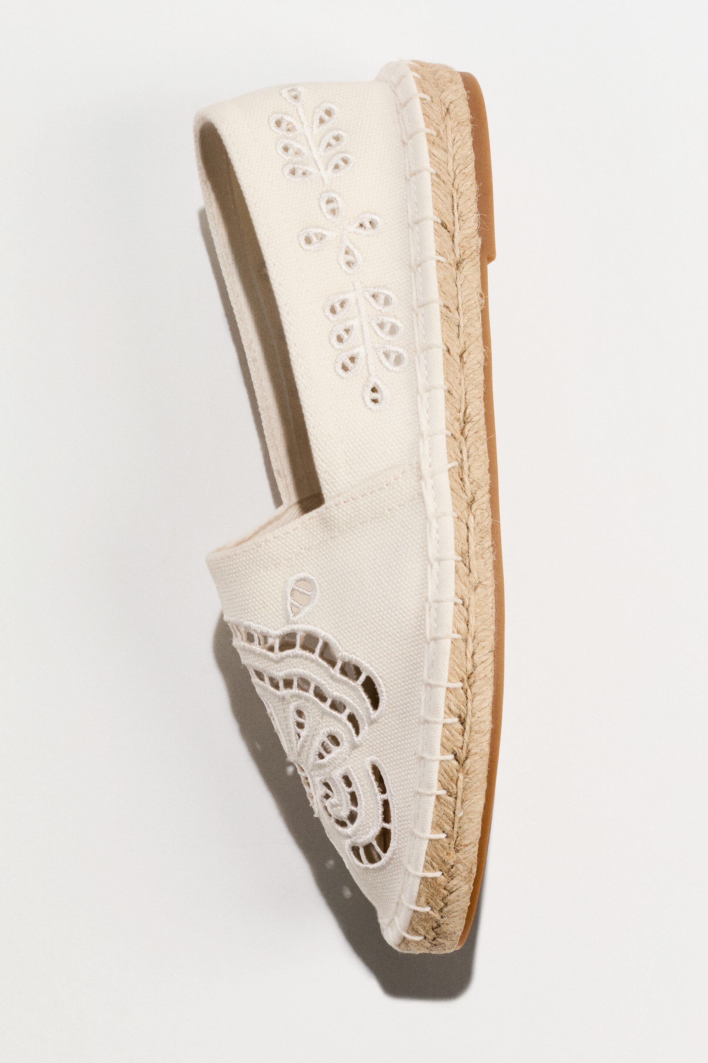 H&M Broderie Anglaise Espadrilles, Alternate, color, White